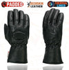 Dynamicleather men's waterproof gauntlet gloves with cinch wrist, shown in black with adjustable wrist closure and durable material.