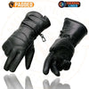 Men's Leather Gauntlet Gloves w/ Long Double Strap Cuff