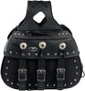 Concho design studded saddle bag - (3) strap (SH652ZB)