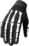 Dynamicleather men's mechanic gloves with skeleton design, featuring black gloves with skeleton graphic and reinforced fingertips.