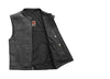 FIM656CSL Men's Zip Front Club Patch Vest Black - HighwayLeather