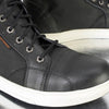 Milwaukee Leather men's waterproof black and white street riding boots with reinforced design and ankle support.