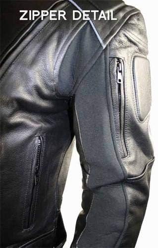 Xelement B9119 Men's 'Frenzy' Black Armored Leather Motorcycle Jacket ...