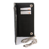 Milwaukee Leather MLW7892 men's 7-inch leather biker wallet with multiple compartments, trigger hook, and stainless steel anti-theft chain