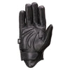 Dynamicleather men's leather gloves with detailed stitching, showing a close-up of the black, soft leather material.
