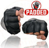BLACK MG7761 Women's Leather Gel Palm Fingerless Motorcycle Hand Gloves W/ Stylish ‘Wrist Detailing’
