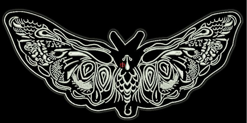BLACK AND WHITE BUTTERFLY LARGE  12X5 - HighwayLeather