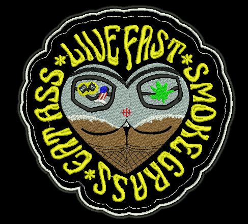 LIVE FAST SMOKE GRASS 12X12  12X12 - HighwayLeather