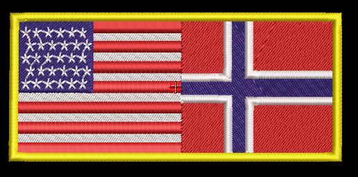 USA WITH NORWAY FLAG    5X2 - HighwayLeather