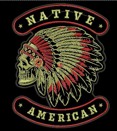 NATIVE AMERICAN INDIAN SKULL  12X9 - HighwayLeather