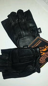 HighwayLeather men's fingerless gloves with gel palm, full panel design for enhanced grip and comfort.
