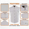 Men's White Lightweight Sleeveless Denim Shirt
