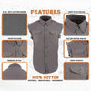 Milwaukee Leather DM4004 Men's Gray Lightweight Sleeveless Denim Shirt