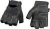 Dynamicleather men's leather gloves showing a close-up of the black, smooth leather with detailed stitching.
