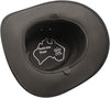 Buffalo Leather Gear men's Australian style hat HL80120 made of buffalo leather, featuring a wide brim and rugged design.