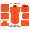 Men's Orange Lightweight Sleeveless Denim Shirt