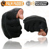 Hot Leathers men's black leather and mesh fingerless gloves with reinforced stitching and adjustable wrist strap.