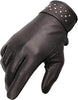 BLACK MG7760 Women's Black Leather Gloves with Gel Palms