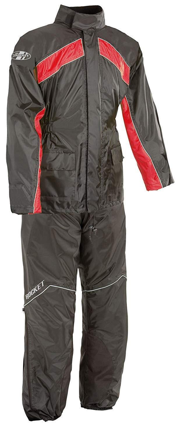 Joe Rocket RS-2 women's high-visibility yellow rain suit with reflective details, waterproof fabric, designed for safety and weather protection.