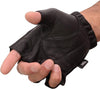 Milwaukee Leather MG7561 Men's Brown Leather Gel Padded Palm Fingerless Motorcycle Hand Gloves Made W/ ‘Naked Leather’