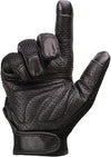 Hot Leathers men's mesh and leather gloves with piping, showing detailed stitching and breathable design for motorcycle riding.