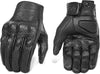 Men's leather gloves by Dynamicleather, stylish and durable, showing close-up of black leather gloves with detailed stitching.