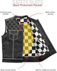 WHITE M041 | White Checker - Men's Motorcycle Leather Vest - HighwayLeather