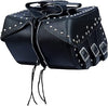 Milwaukee Leather SH551ZB Black PVC Zip Off Chrome Studded Motorcycle Saddlebag