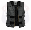 Men’s Black Leather Motorcycle Vest – Tactical Style | HL11643Black