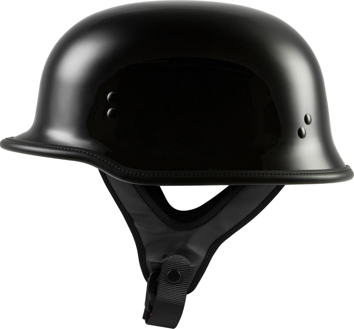 Highway 21 9MM Gloss Black German Beanie Helmet 2X - HighwayLeather