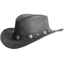 HL80114 Handmade Men's Real Leather Australian Western Style Buffalo Coin Cowboy Hat - HighwayLeather