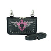 HL80156PINK Clip pouch Pink tribal Heart Leather Bag PINK Women Waist Bag Fanny Pack Motorcycle Biker PINK