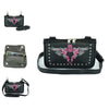 HL80156PINK Clip pouch Pink tribal Heart Leather Bag PINK Women Waist Bag Fanny Pack Motorcycle Biker PINK
