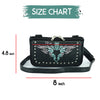 HL80156TEAL Turquoise tribal Heart Hip Clip Leather Bag Women TEAL Waist Bag Fanny Pack Motorcycle Biker TEAL