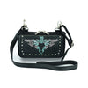 HL80156TEAL Turquoise tribal Heart Hip Clip Leather Bag Women TEAL Waist Bag Fanny Pack Motorcycle Biker TEAL