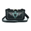 HL80156TEAL Turquoise tribal Heart Hip Clip Leather Bag Women TEAL Waist Bag Fanny Pack Motorcycle Biker TEAL