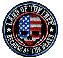 PATCH LAND OF THE FREE SKLL 9"-PPA8067 : 9"X9" - HighwayLeather