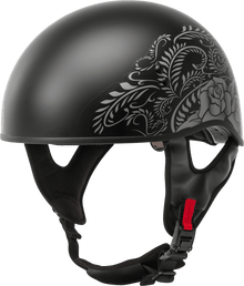 GMax 72-5447 HH-65 'Rose' Half Helmet Naked Matte Black/Silver SM - HighwayLeather