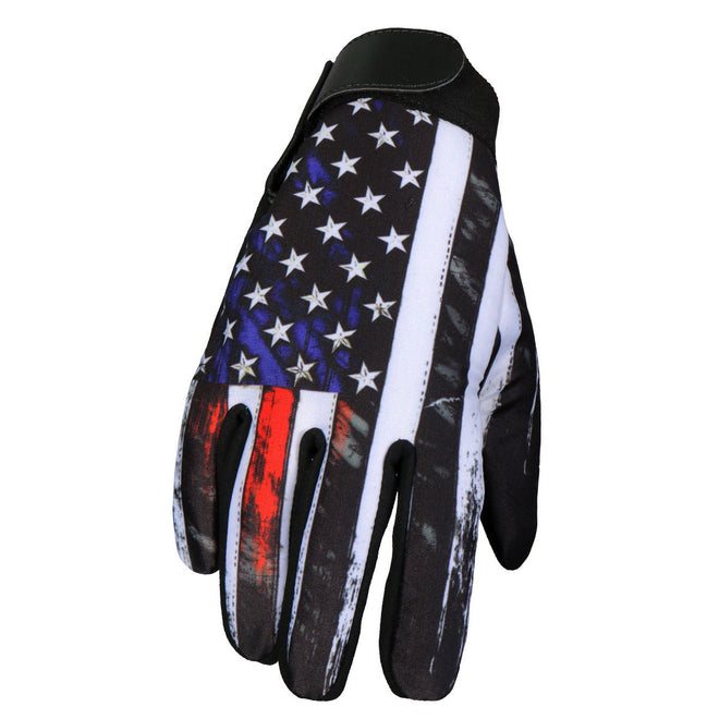 Hot Leathers GVM3002 vintage American flag mechanics glove with leather construction and patriotic design.