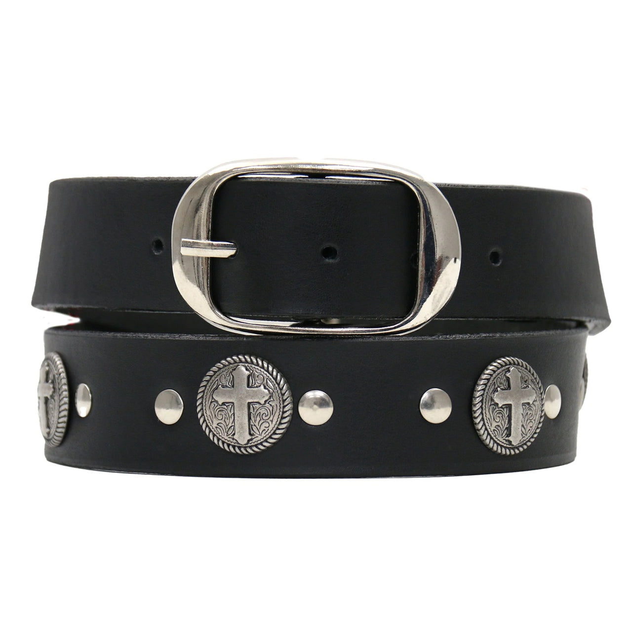 BLA1132 Hot Leathers Belt with Cross Circle - HighwayLeather