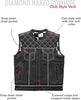 WHITE M041 | White Checker - Men's Motorcycle Leather Vest - HighwayLeather