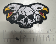 ML189417 Two Eagles With Skull Embroidered Patch - 4X2 inch - HighwayLeather