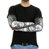 Hot Leathers five skulls arm sleeve showcasing bold black and white skull designs on a flexible fabric arm covering.