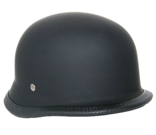 German matte black helmet by Dealer Leather, featuring a flat black finish and non-dot design, shown in the image.