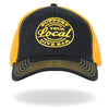 GSH1048 Hot Leathers Black And Yellow Trucker Hat Local Dive Bar
