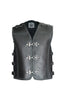 HL11751HDBLACK Heavy Metal Rocker Black Braid Waistcoat Motorcycle Vest - HighwayLeather