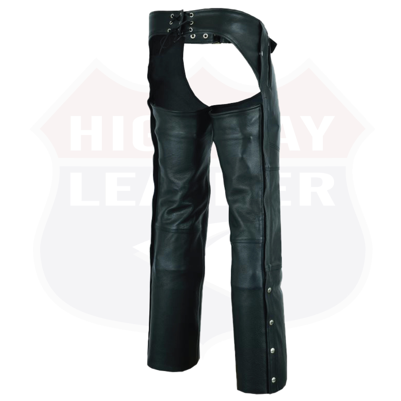 HL12840NKD Heavy Buffalo Leather Lined Chaps Motorcycle Riding Biker ...