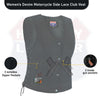 Women’s Denim Motorcycle Side Lace Club Vest with 2 Inside Ammo Pocket HL21851 - HighwayLeather
