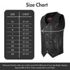 Men's black leather V-neck motorcycle vest by Buffalo Leather Gear, featuring classic biker style and durable riding apparel.