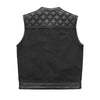 Black Stitch FIM664CNVQ | Hunt Club - Men's Motorcycle Leather & Canvas Vest - HighwayLeather